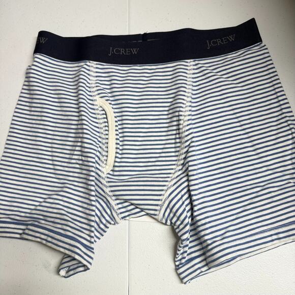 J Crew Boxer Brief Men's XS Blue White 4 Inch Inseam Stretch Cotton ONE PAIR NEW - Picture 3 of 5